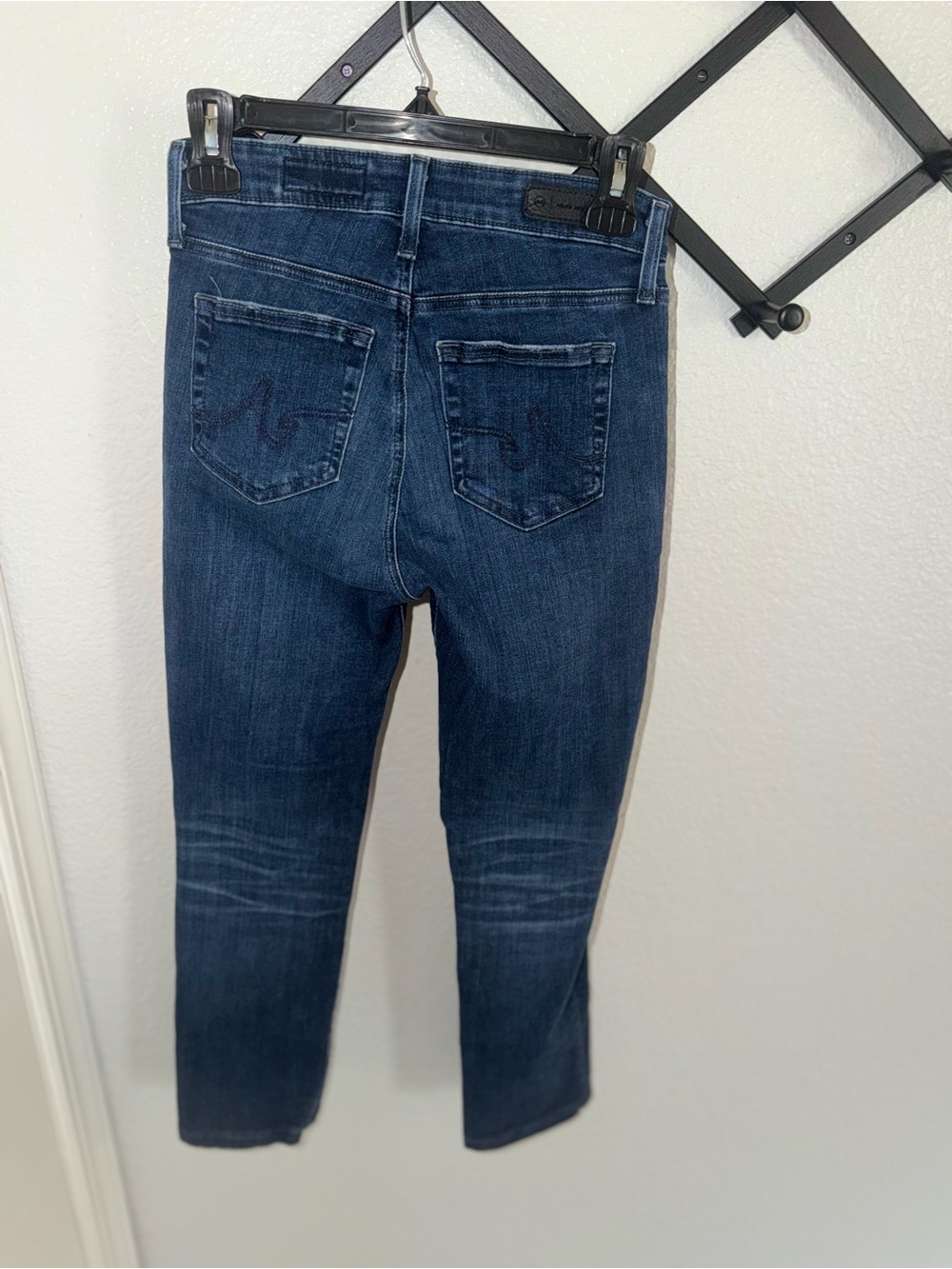 AG Adriano Goldschmied Mari Mid Rise Slim Straight Jeans Dark Wash Size 25 - Picture 3 of 4